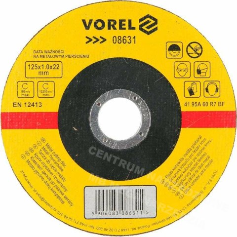 VOREL TARCZA DO CIĘCIA METALU 125 x 1,0 x 22,2mm 08631