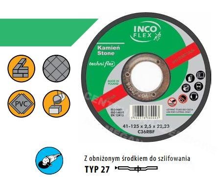 TARCZA DO SZLIFOWANIA KAMIENIA INCOFLEX 125 x 6,0mm