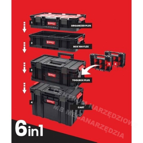 Narzędziowa skrzynka na kółkach moduły Qbrick Two Cart 6 w 1