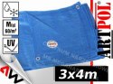 Blue tarpaulin 65g 3 x 4m