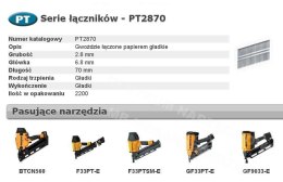 BOSTITCH Gwoździe PT 33` 2,8 x 70mm 2200 szt.