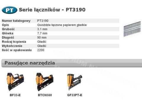 BOSTITCH Gwoździe PT 33` 3,1 x 90mm 2200 szt.