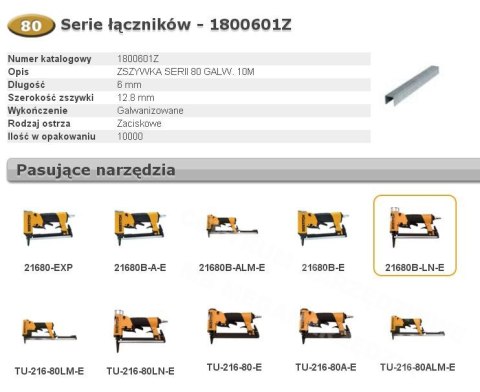 BOSTITCH Zszywki 80 6mm 10 000 szt.