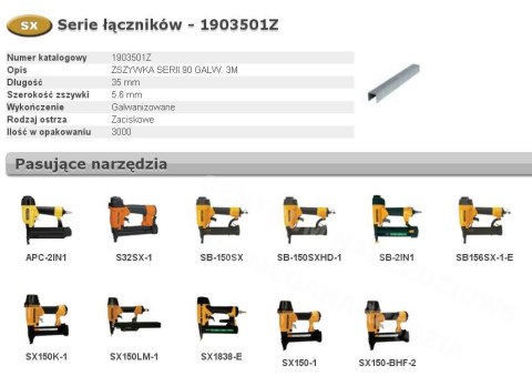 BOSTITCH Zszywki 90 35mm 3000 szt.