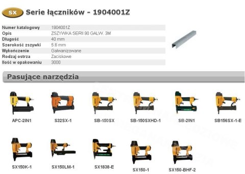 BOSTITCH Zszywki 90 40mm 3000 szt