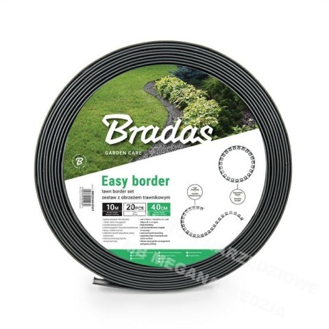 BRADAS Zestaw obrzeży trawnikowych 40mm Easy Border grafitowe