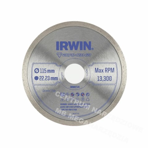 IRWIN Алмазный диск 115 мм x 22,23 мм / Массив для напольной и настенной плитки