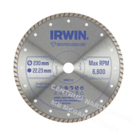 IRWIN Diamond Blade 230mm x 22.23mm / Full for stone, brick, tile, marble and granite