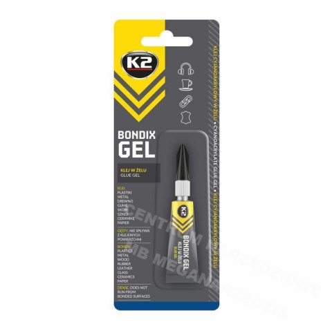 K2 15 Second Glue for Plastic Wood Rubber Bondix Gel 3g