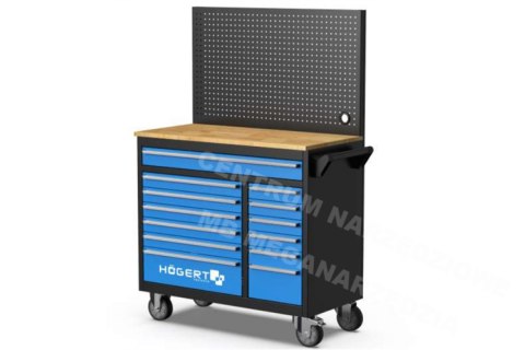 HOGERT Workshop cabinet with 13 drawers with wall panel