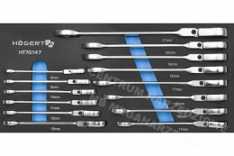 HOGERT Combination wrench set with joint 14 pcs, eva insert