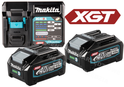 MAKITA XGT 191L77-9 Power Kit: 2x BL4040 Battery + DC40RA Charger