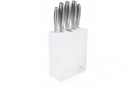 GERLACH Set of knives in a block of 5 pcs. Modern White