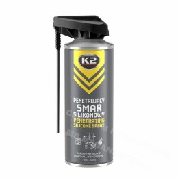 K2 Smar silikonowy bezbarwny do gum i plastików. smar silikonowy bezbarwny 400 ml