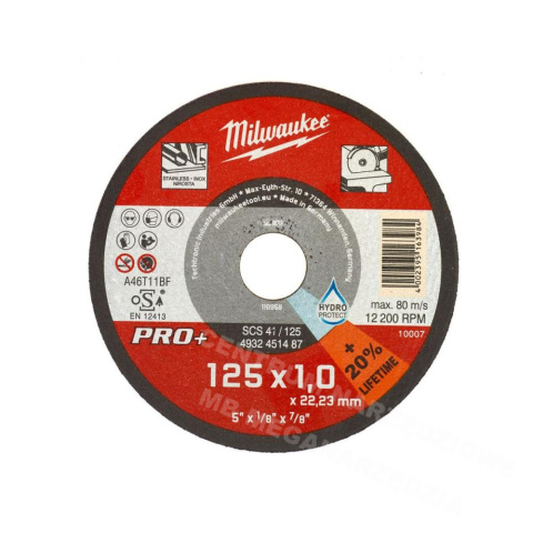 MILWAUKEE Metal Disc 125x1x22.2 mm PRO+ INOX A46M11BF